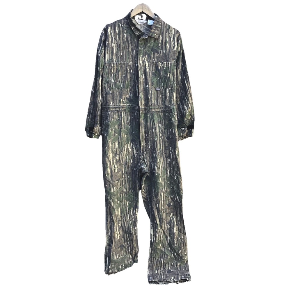 Walls Vintage Camo Hunting Coveralls Men's Large Realtree Mossy Oak Workwear